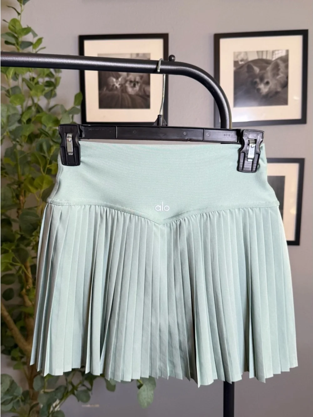 ALO Yoga Pleated Mint Green Mini Skirt